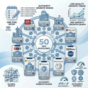 50 SEO Backlinks ( One Time )